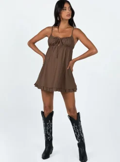 Princess Polly Empress Of Love Mini Dress Brown Best