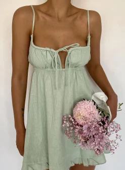 Princess Polly Empress Of Love Mini Dress Sage Flash Sale