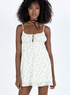 Princess Polly Empress Of Love Mini Dress  Yellow Floral Cheap