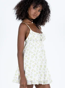 Princess Polly Empress Of Love Mini Dress  Yellow Floral Cheap
