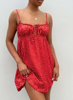 Princess Polly Empress Of Love Mini Dress  Red Fashion