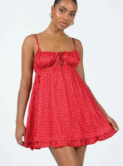 Princess Polly Empress Of Love Mini Dress  Red Fashion
