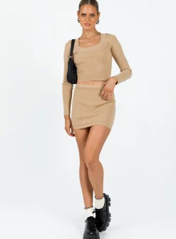 Princess Polly Ena Knit Set  Brown Cheap