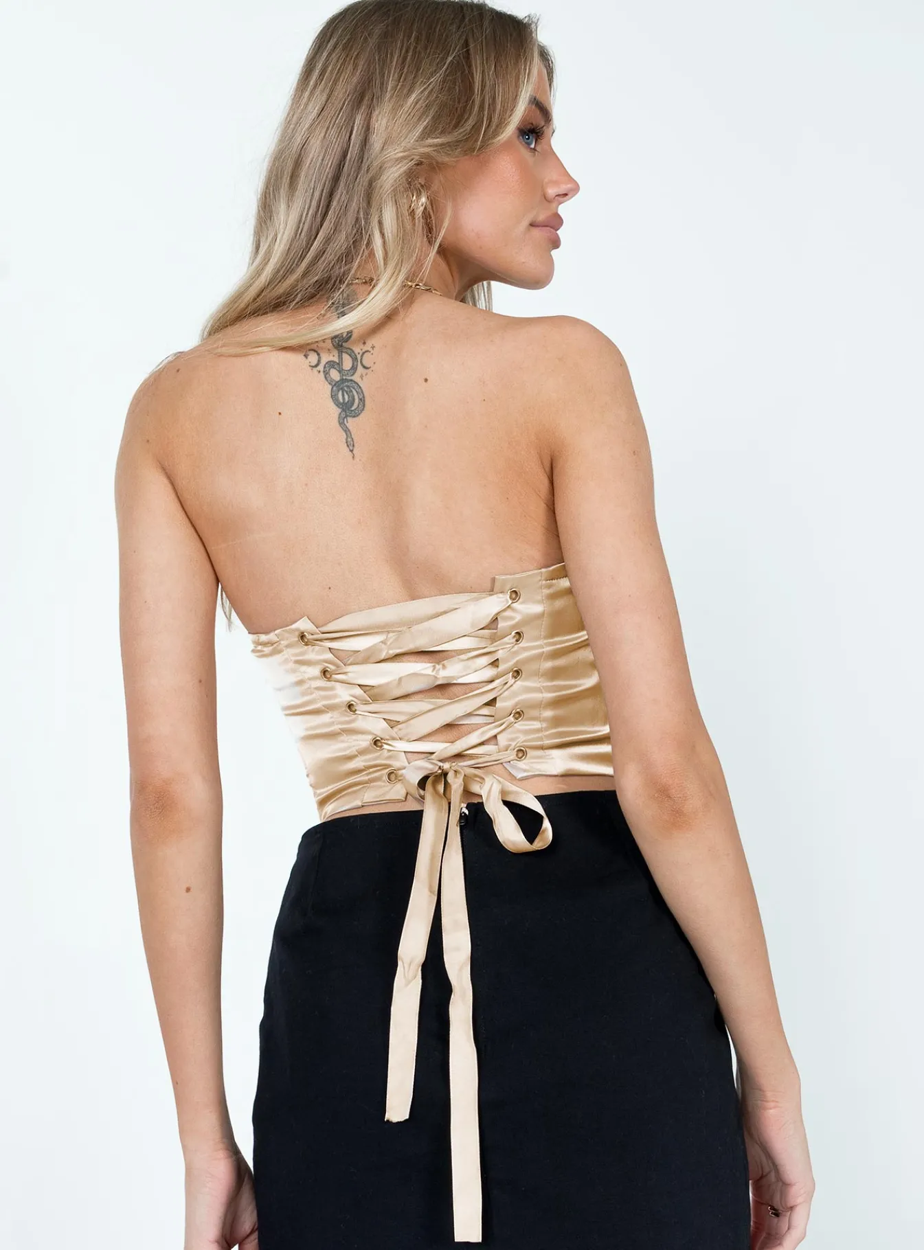 Princess Polly Endless Love Satin Corset Top  Champagne Store
