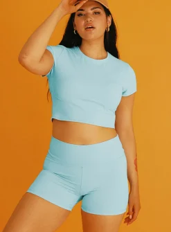 Princess Polly Energy Bike Shorts  Blue Outlet