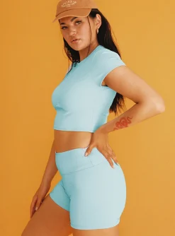 Princess Polly Energy Bike Shorts  Blue Outlet