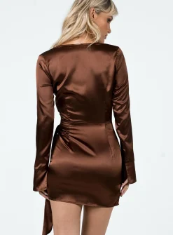 Princess Polly Energy Flow Mini Dress Brown Cheap