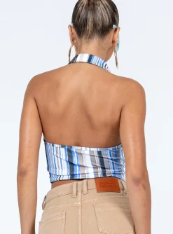Princess Polly Enmore Top Blue Flash Sale