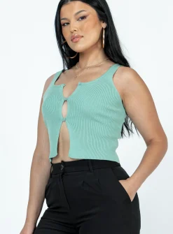 Princess Polly Ennis Top  Green New