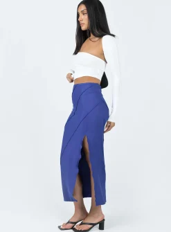 Princess Polly Erika Midi Skirt  Blue Fashion
