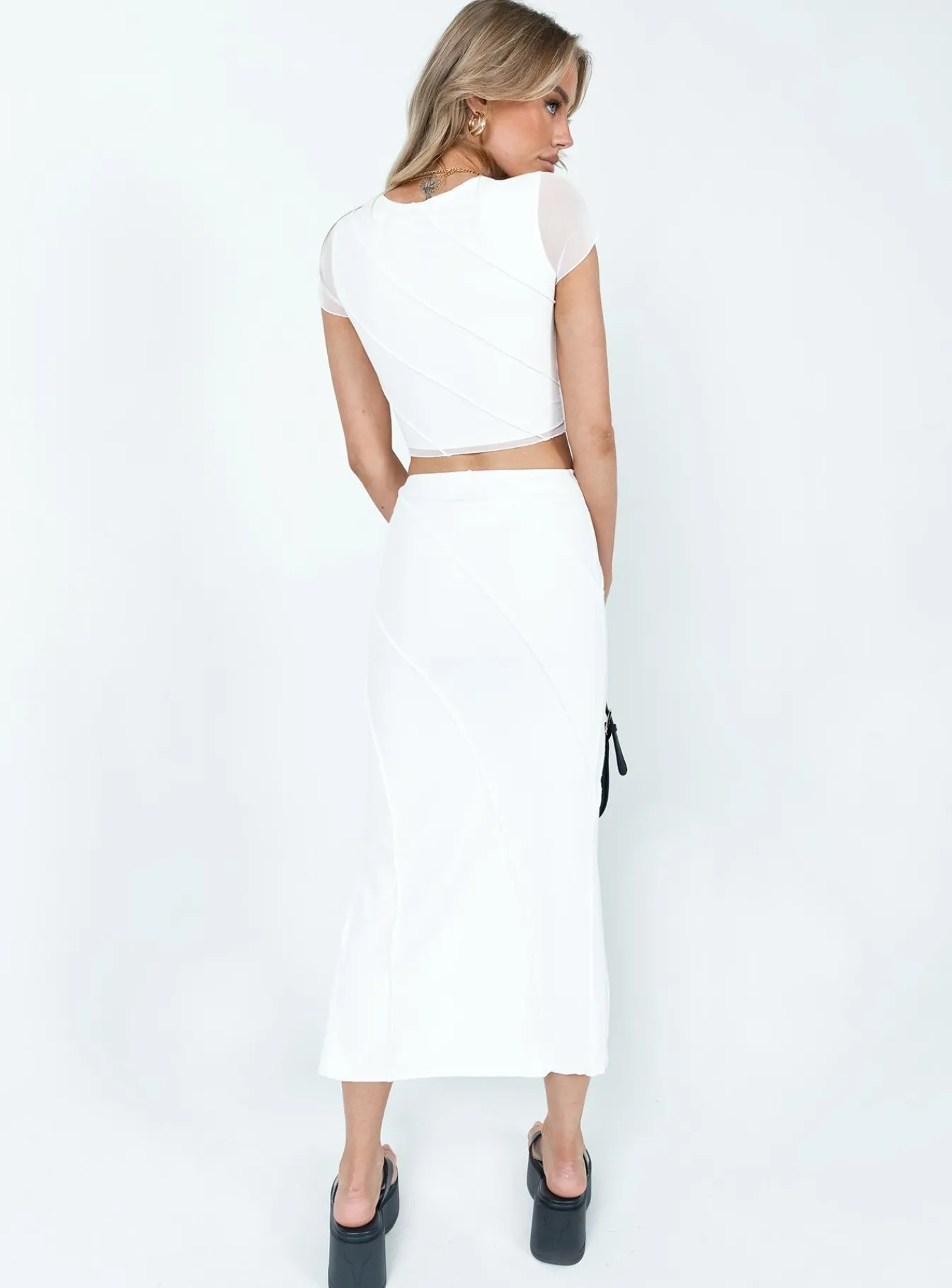 Princess Polly Erika Midi Skirt White Discount