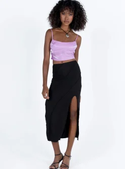 Princess Polly Erika Midi Skirt  Black New