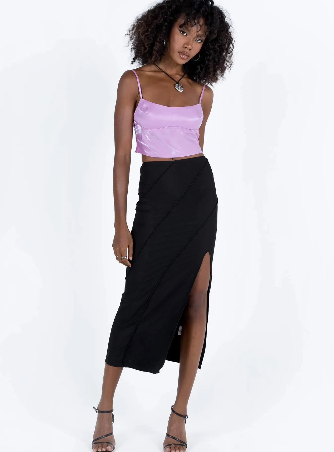 Princess Polly Erika Midi Skirt Black New