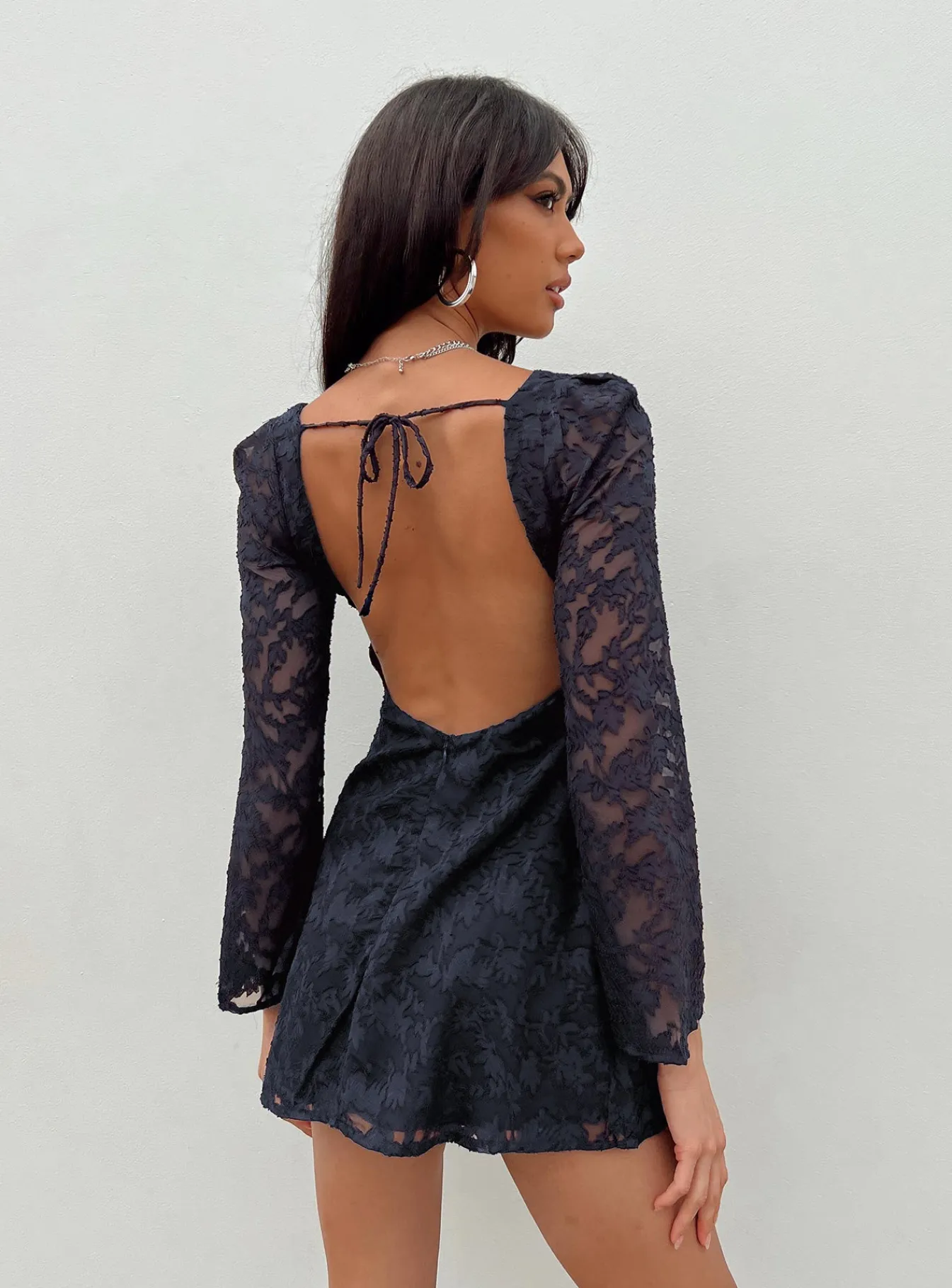 Princess Polly Eryn Long Sleeve Mini Dress Navy Discount