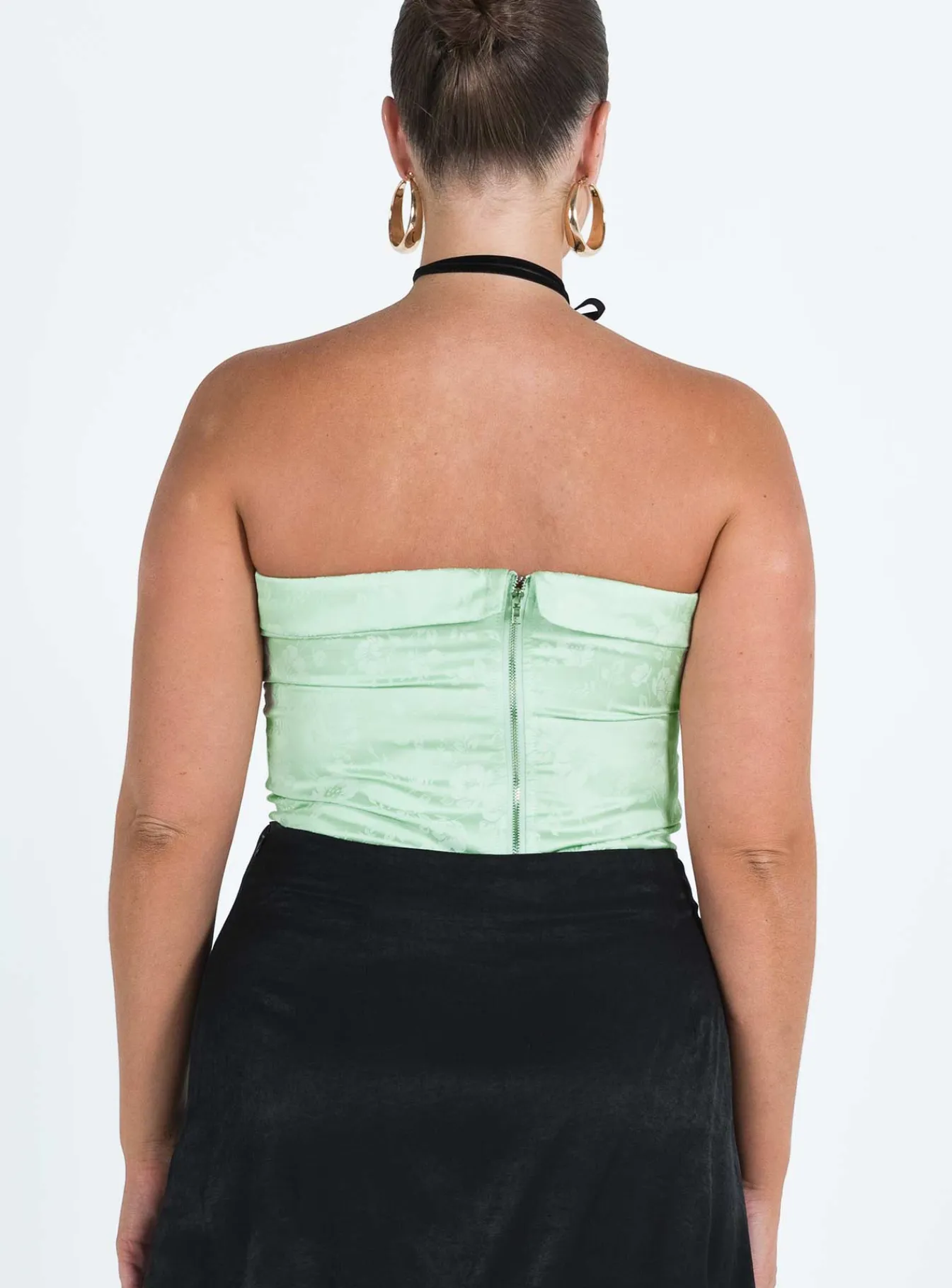 Princess Polly Essen Strapless Top Green Hot