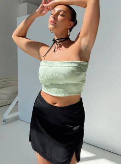 Princess Polly Essen Strapless Top Green Hot