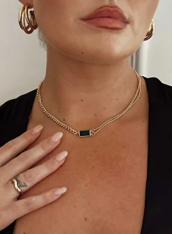Princess Polly Etienne Necklace/ Green   Gold Shop