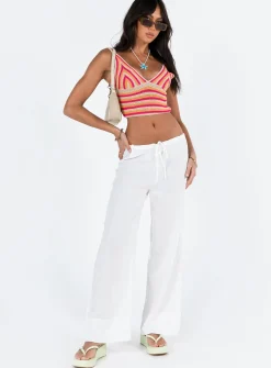 Princess Polly Euro Dreaming Palazzo Pants  White Cheap