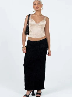 Princess Polly Eurodium Maxi Skirt  Black Hot