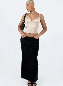 Princess Polly Eurodium Maxi Skirt Black Hot