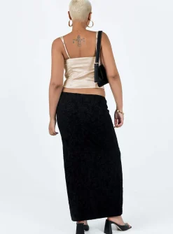 Princess Polly Eurodium Maxi Skirt Black Hot
