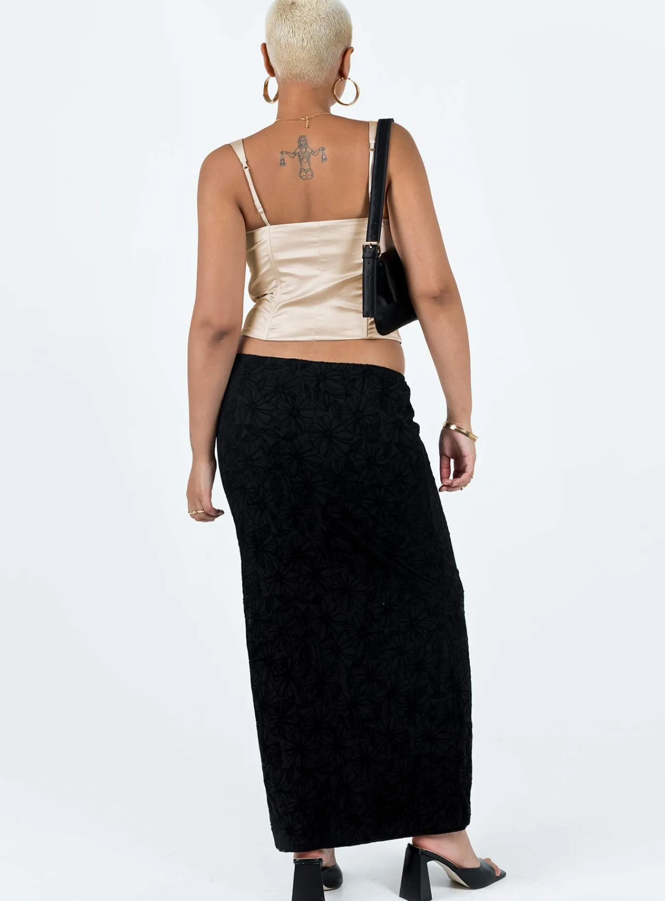 Princess Polly Eurodium Maxi Skirt Black Hot
