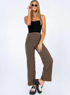 Princess Polly Euros Pants Brown Shop