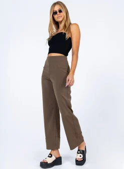 Princess Polly Euros Pants Brown Shop