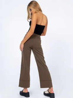 Princess Polly Euros Pants Brown Shop