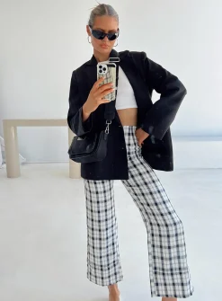 Princess Polly Euros Pants  Black/White Discount