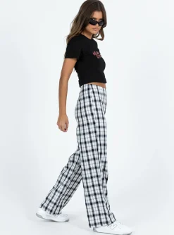 Princess Polly Euros Pants  Black/White Discount