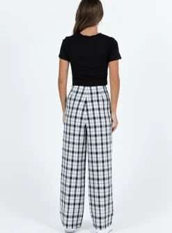 Princess Polly Euros Pants  Black/White Discount