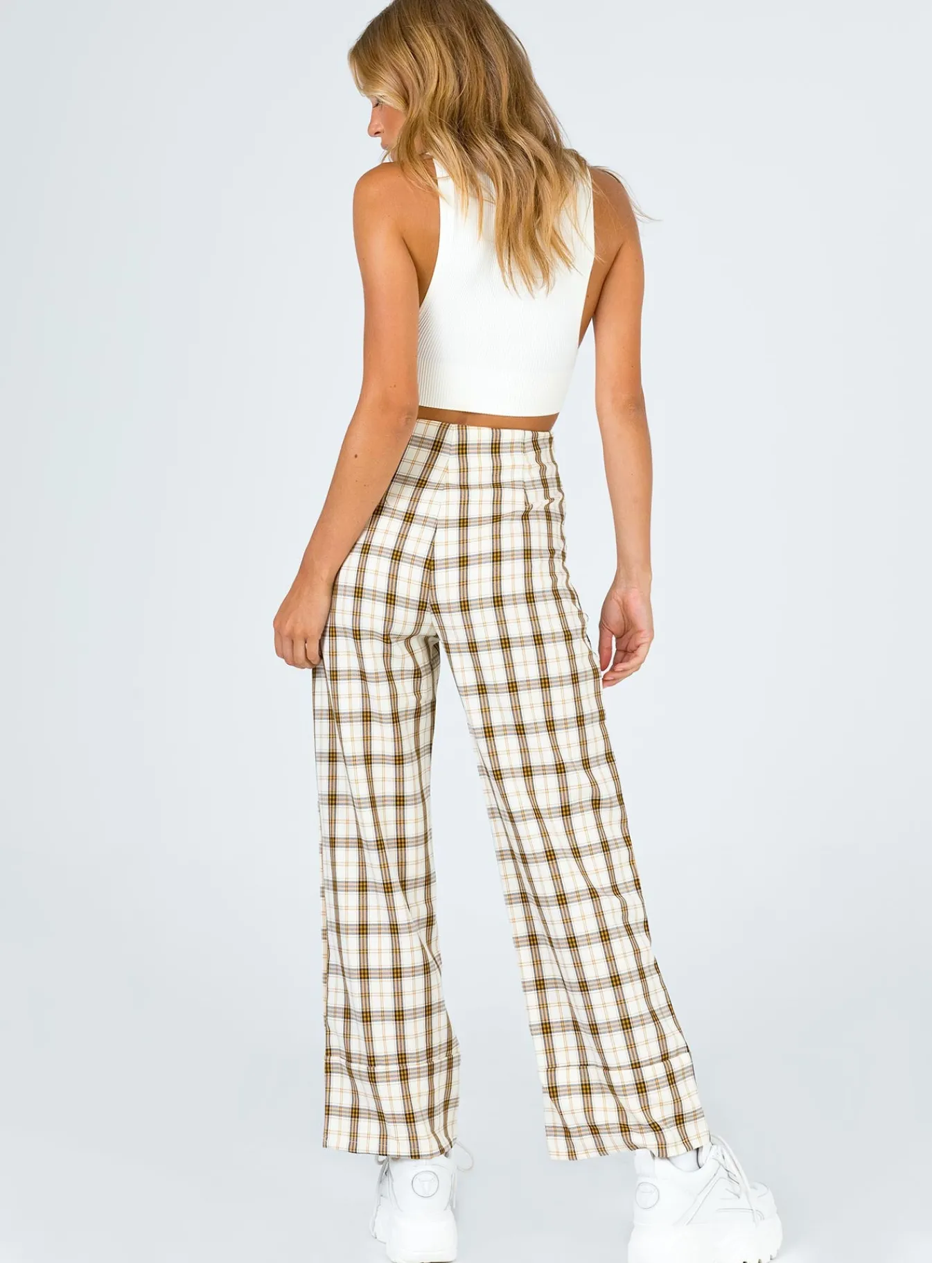 Princess Polly Euros Pants Yellow Check Online