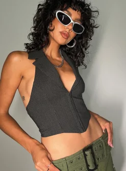 Princess Polly Everest Vest Top  Black Fashion