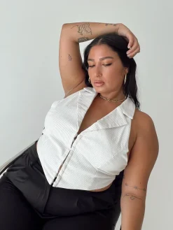 Princess Polly Everest Vest Topcurve White Shop