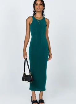 Princess Polly Everlast Midi Dress Forest  Green Fashion
