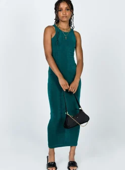 Princess Polly Everlast Midi Dress Forest  Green Fashion