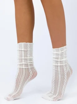 Princess Polly Every Woman Socks  Cream Flash Sale