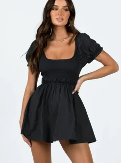 Princess Polly Everyday Sunshine Mini Dress  Black Best