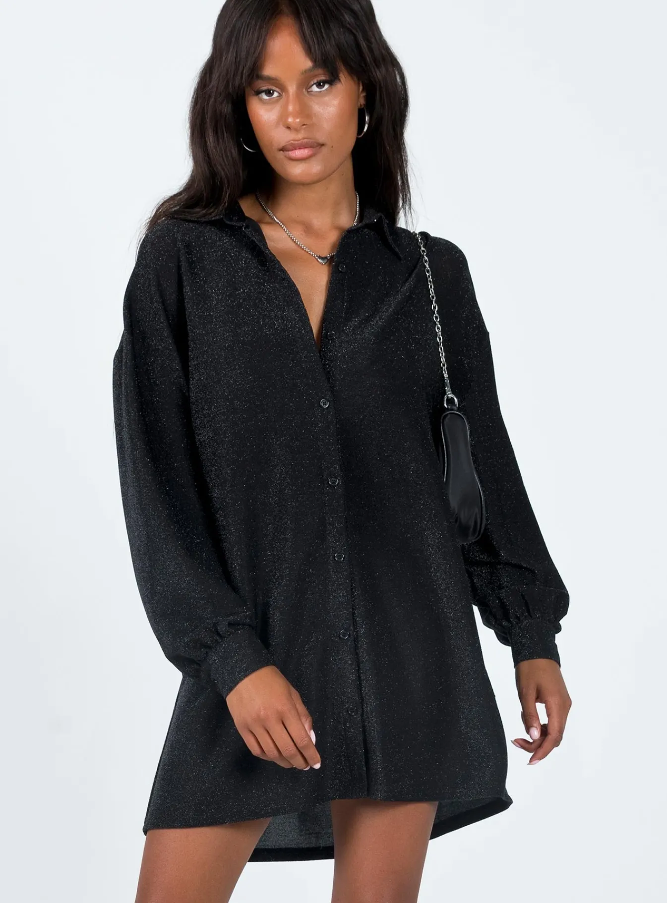 Princess Polly Evolving Shirt Dress Black Discount