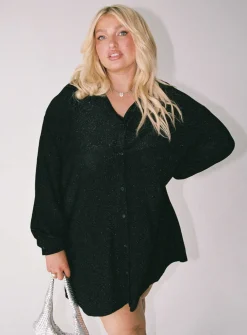 Princess Polly Evolving Shirt Dresscurve Black Sale