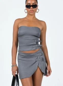 Princess Polly Ewan Mini Skirt Grey Shop