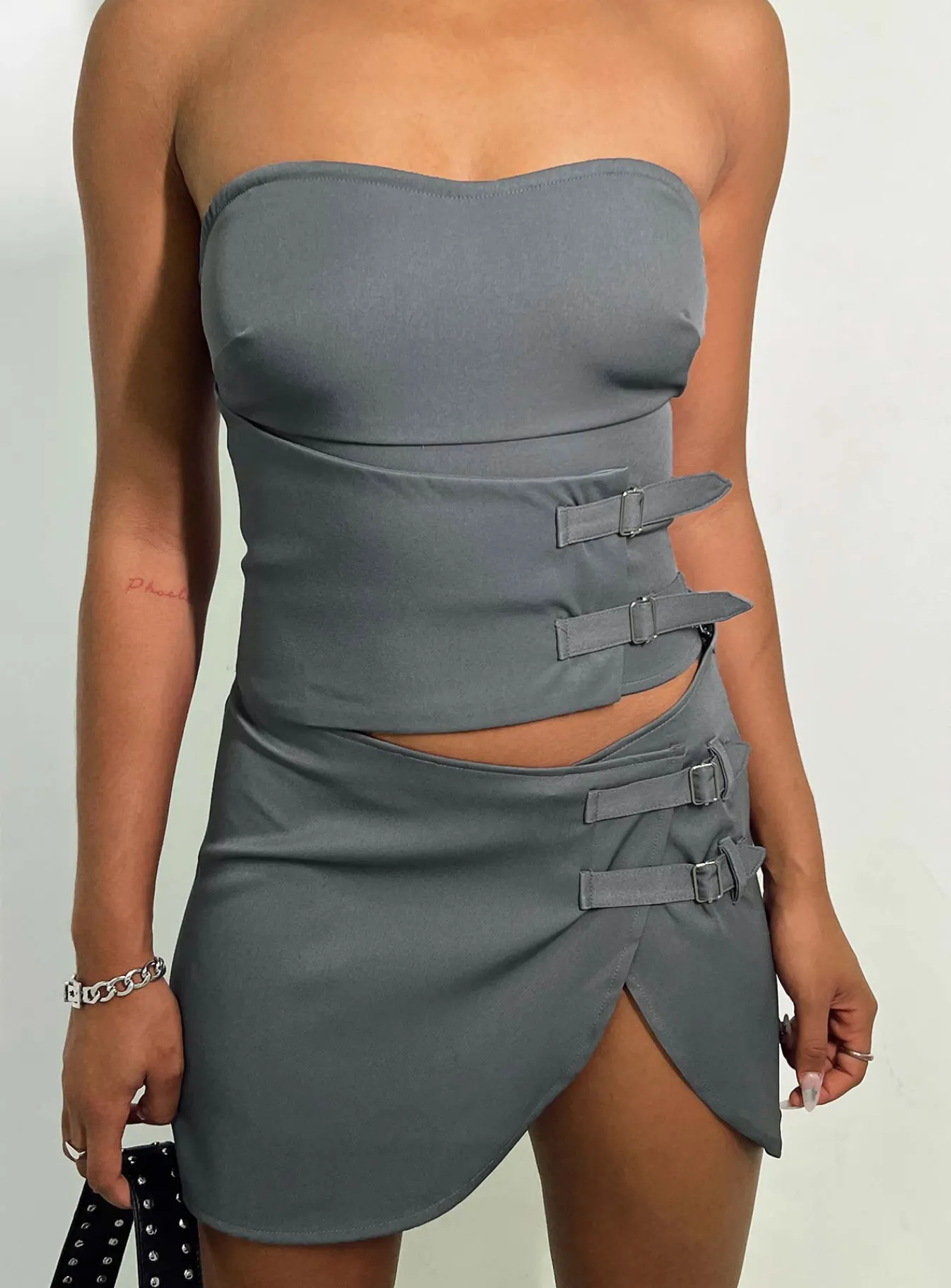 Princess Polly Ewan Top Grey Discount