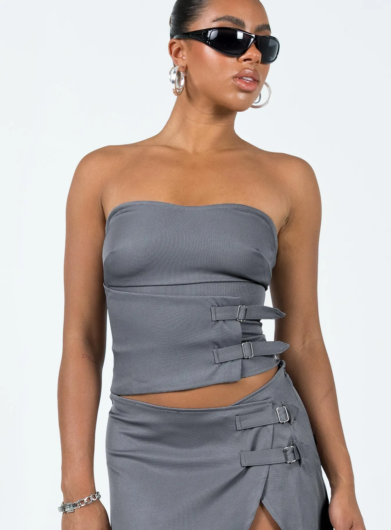Princess Polly Ewan Top Grey Discount