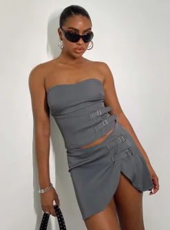 Princess Polly Ewan Top Grey Discount