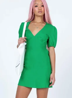 Princess Polly Fabian Mini Dress  Green Sale