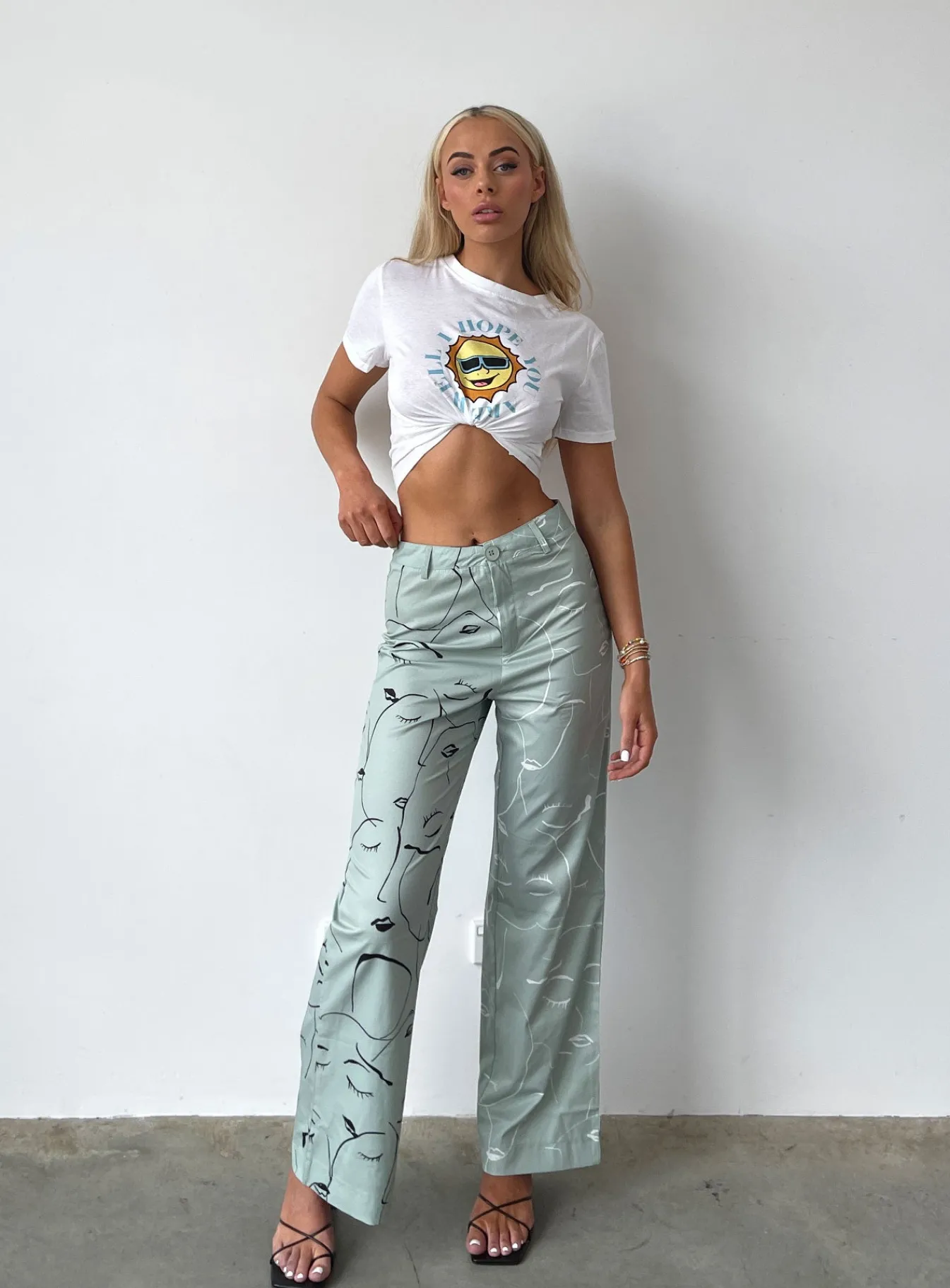 Princess Polly Face It Pants Green Cheap
