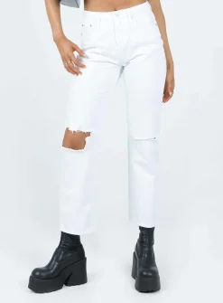 Princess Polly Fairmount Straight Leg Jean  White Online