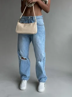 Princess Polly Fairmount Straight Leg Jean Light Wash  Denim Best