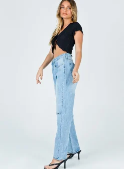 Princess Polly Fairmount Straight Leg Jean Light Wash Denim Best